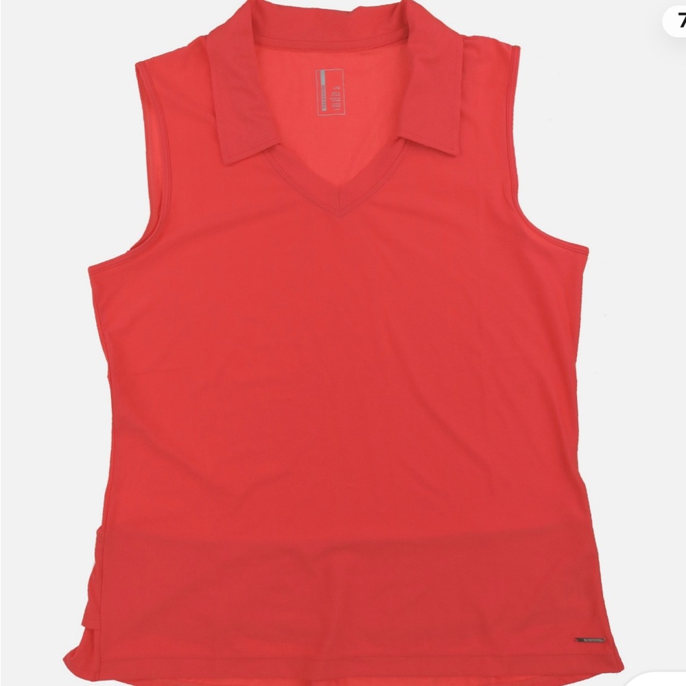 🧡 MONDETTA Sleeveless Coral/Orange Active/Golf/Pickleball B-Neck Top